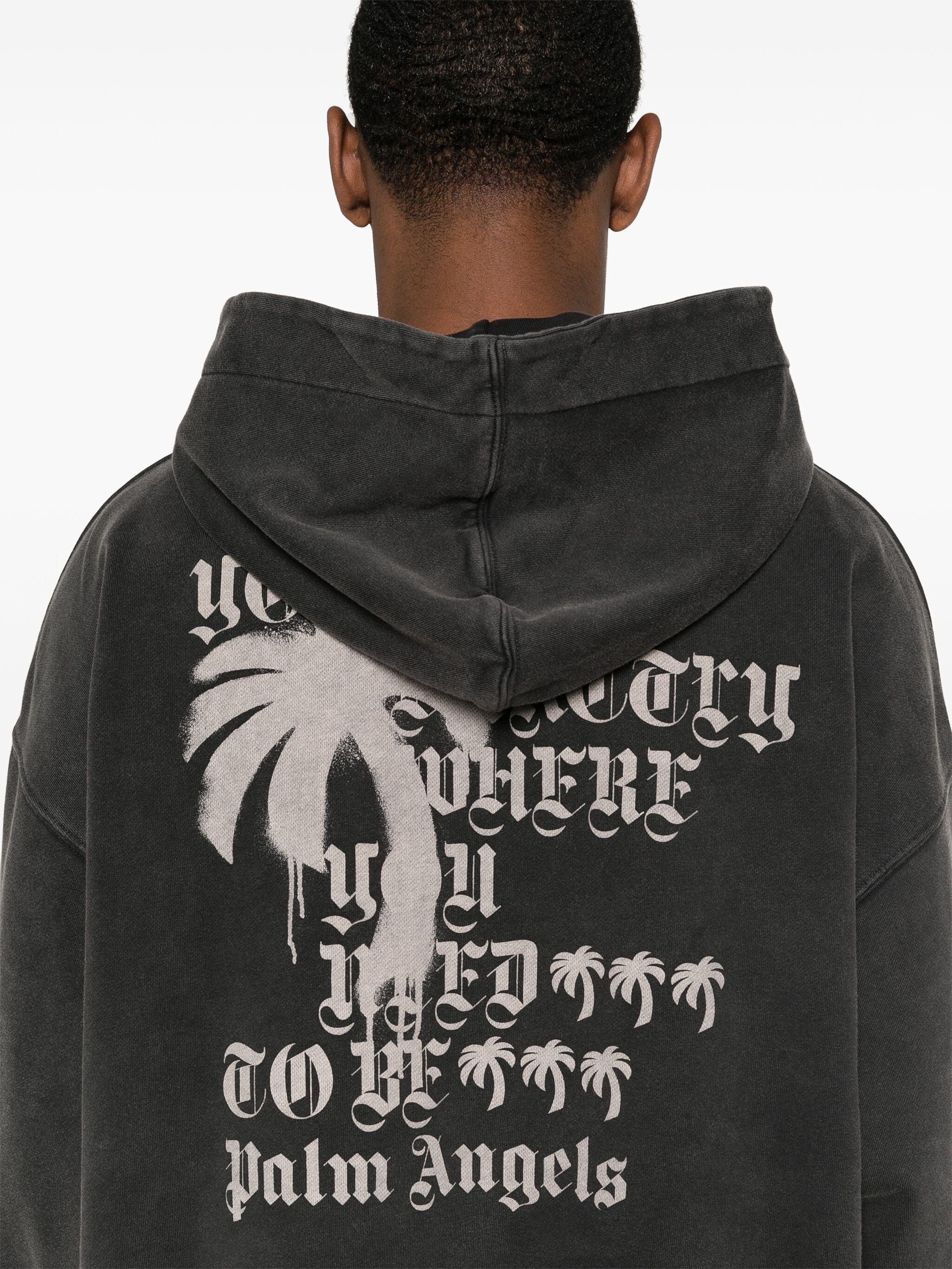 STATEMENT MONOGRAM HOODY BLACK GREY