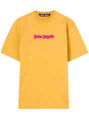 NEON LOGO SLIM TEE OCHER YELLOW  FUCHSIA