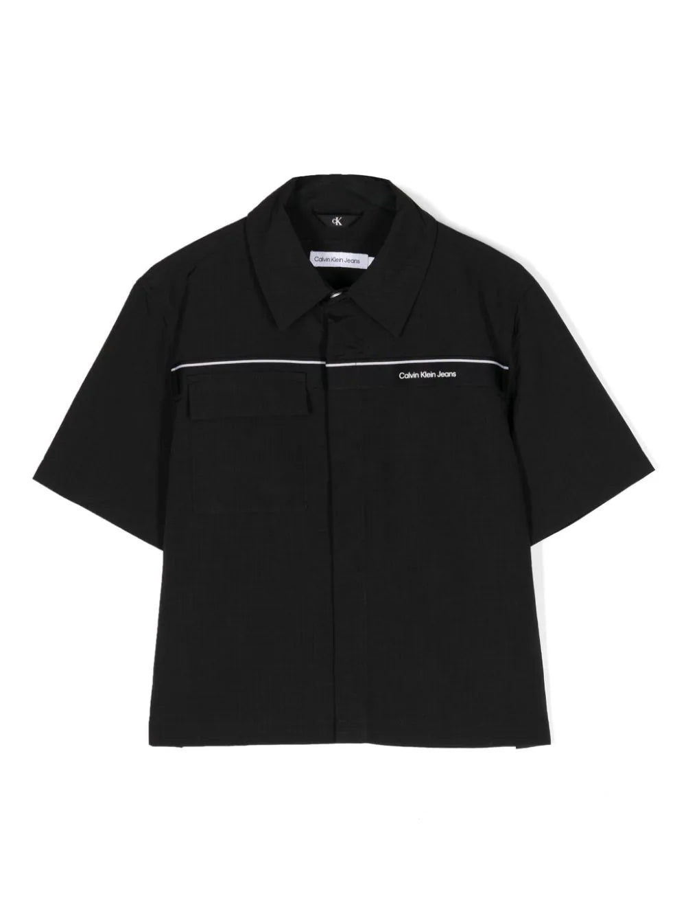 logo-tape ripstop shirt