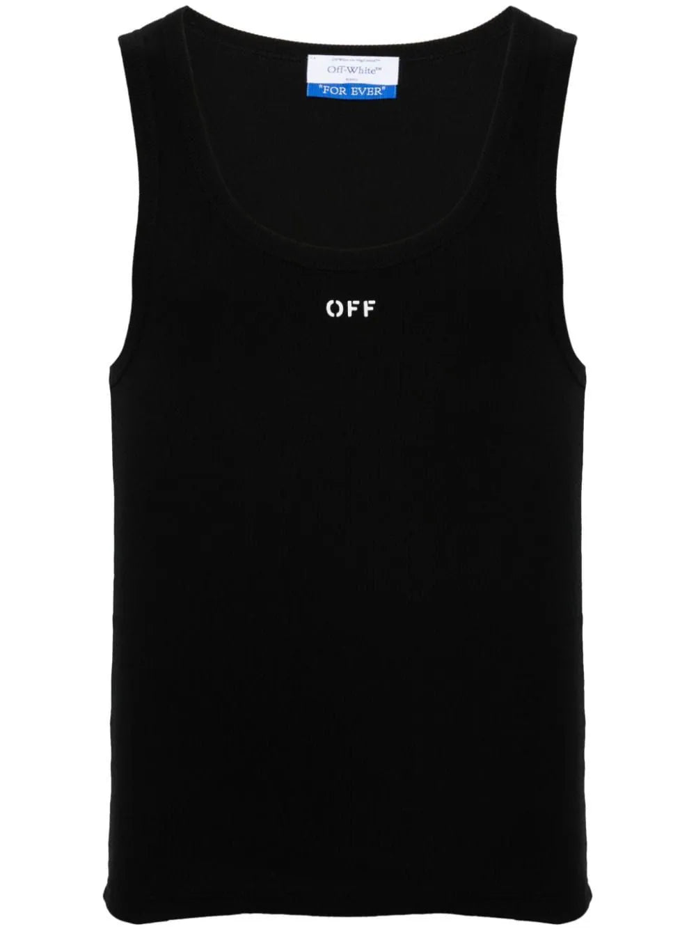 OFF STAMP RIB TANKTOP WHITE - BLACK