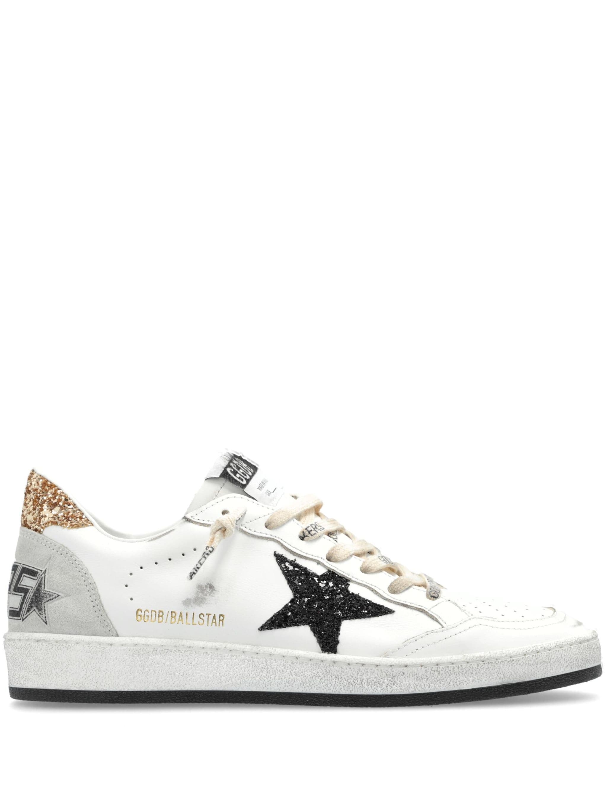 BALLSTAR LEATHER UPPER AND TOE GLITTER STAR AND HEEL SUEDE SPUR