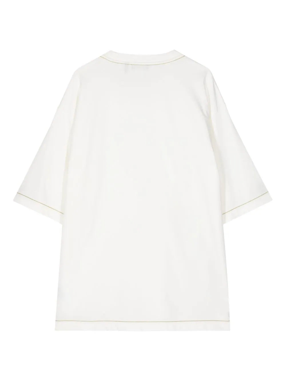 Contrast-stitching cotton T-shirt