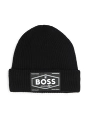 BOSS Kidswear logo-appliqué knitted beanie