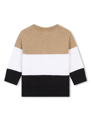 BOSS Kidswear logo-embroidered colourblock jumper