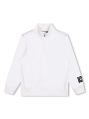 BOSS Kidswear logo print half-zip sweatshirt