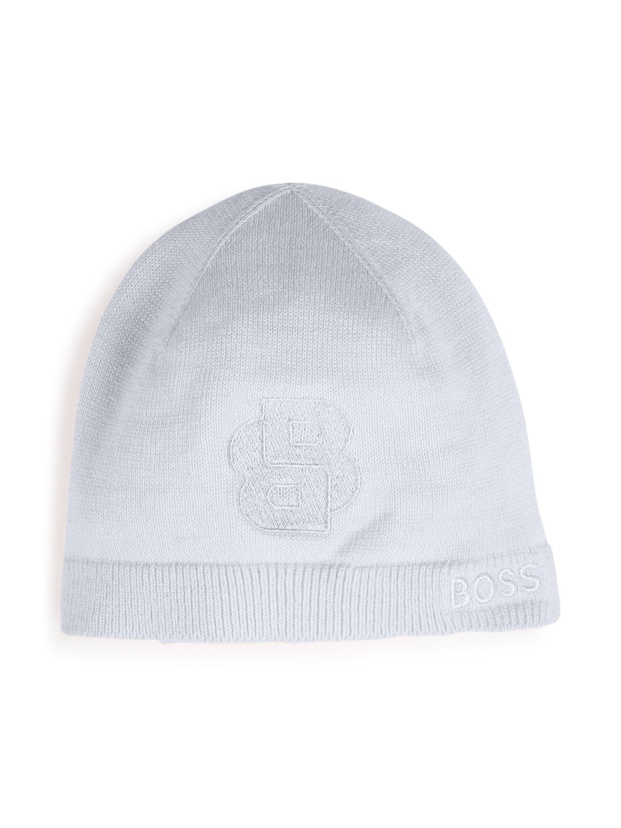 BOSS Kidswear logo-embroidered cotton beanie and slipper set