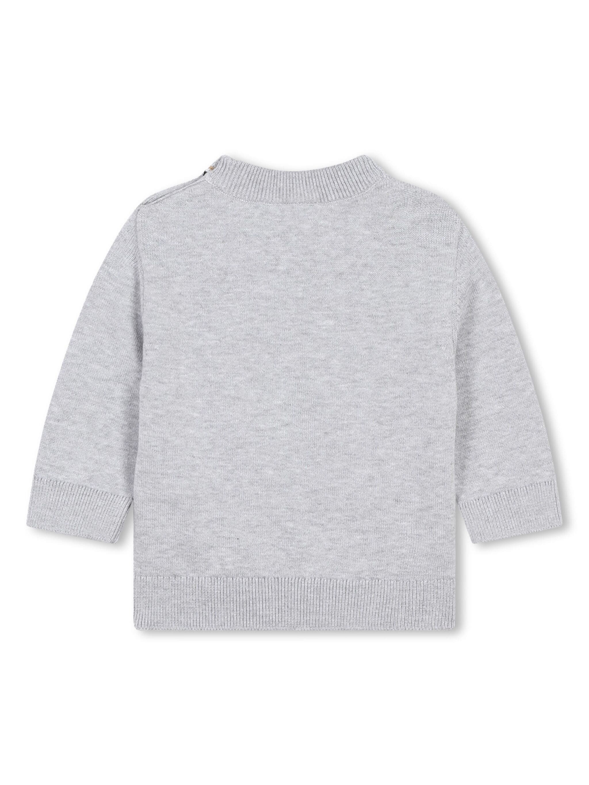 BOSS Kidswear intarsia-logo cotton jumper