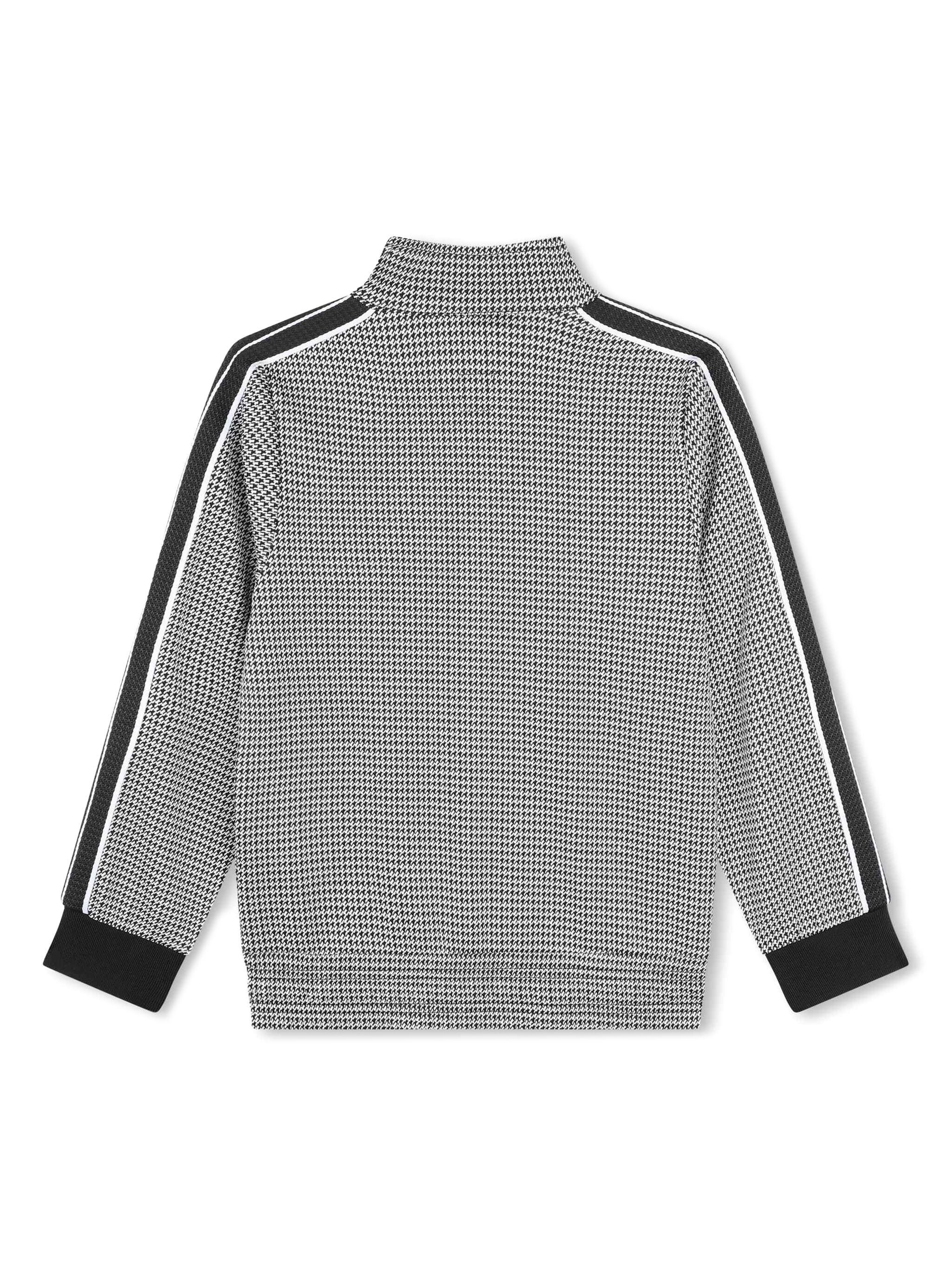 BOSS Kidswear houndstooth-pattern zip-up sweatshirt