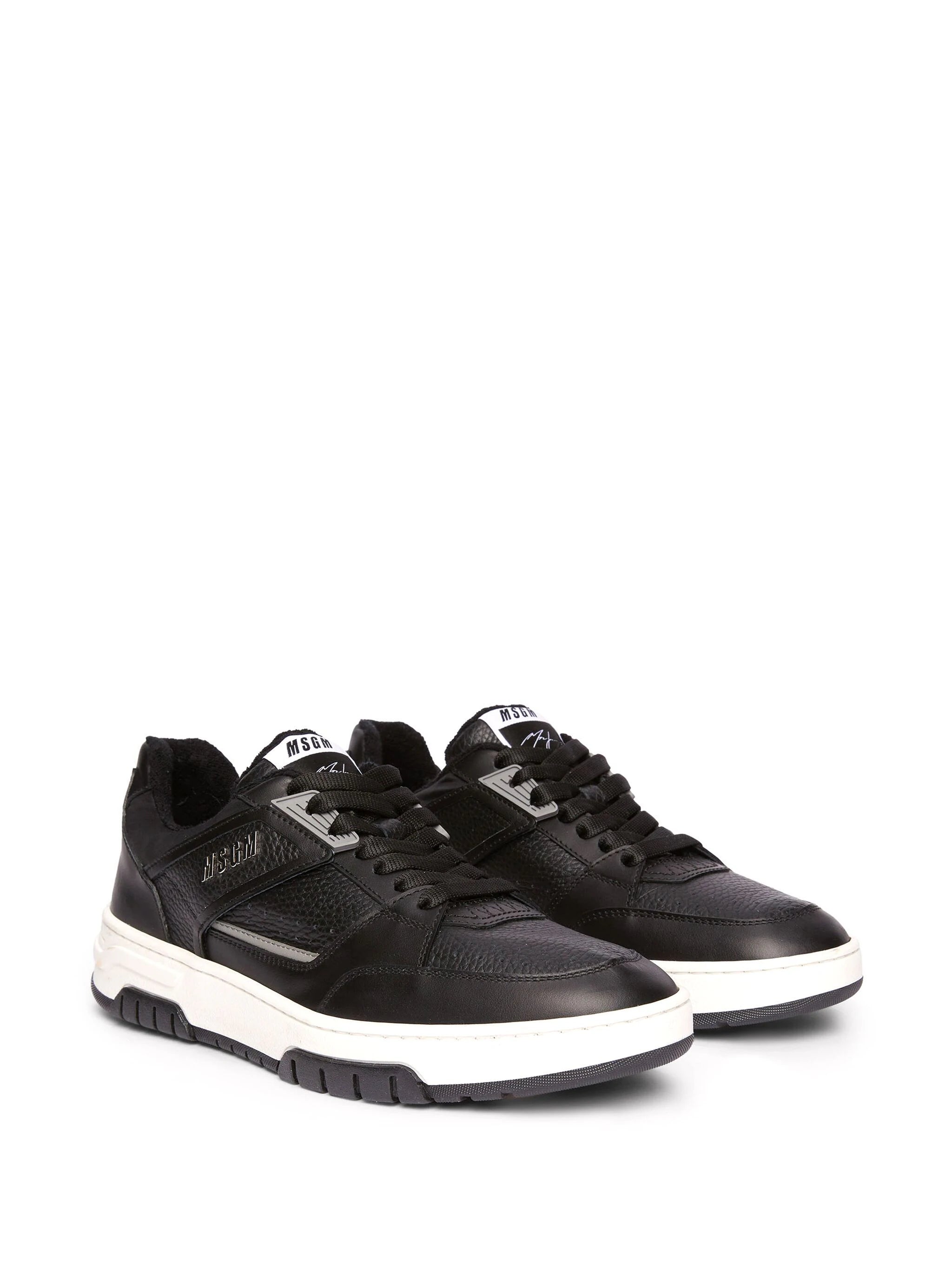 MSGM panelled leather sneakers