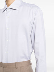 cutaway-collar cotton shirt