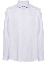 cutaway-collar cotton shirt