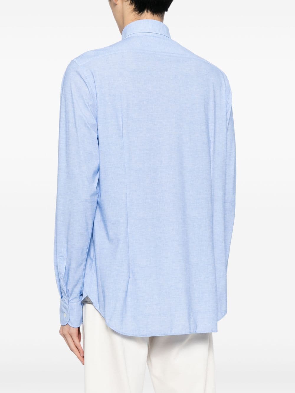 long-sleeve chambray shirt