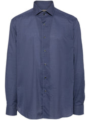 cutaway-collar cotton shirt