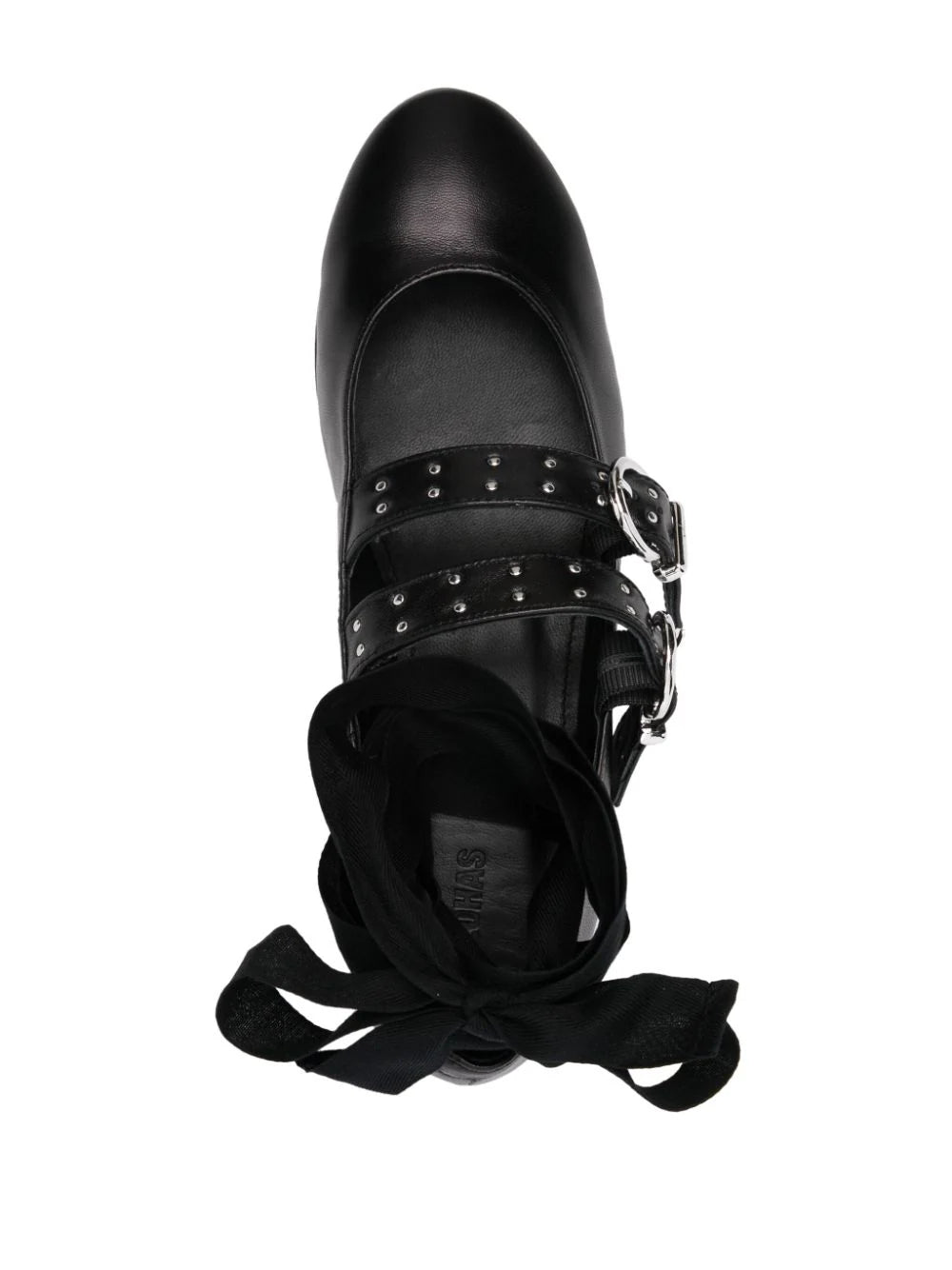 THEKLA BLACK LEATHER BALLET FLATS