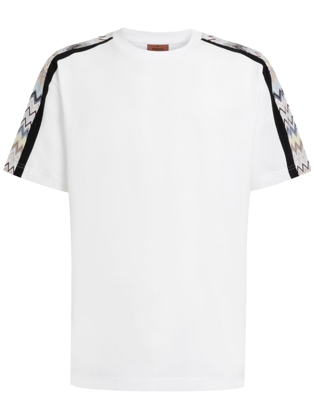 Cotton jersey T-shirt with zigzag inserts