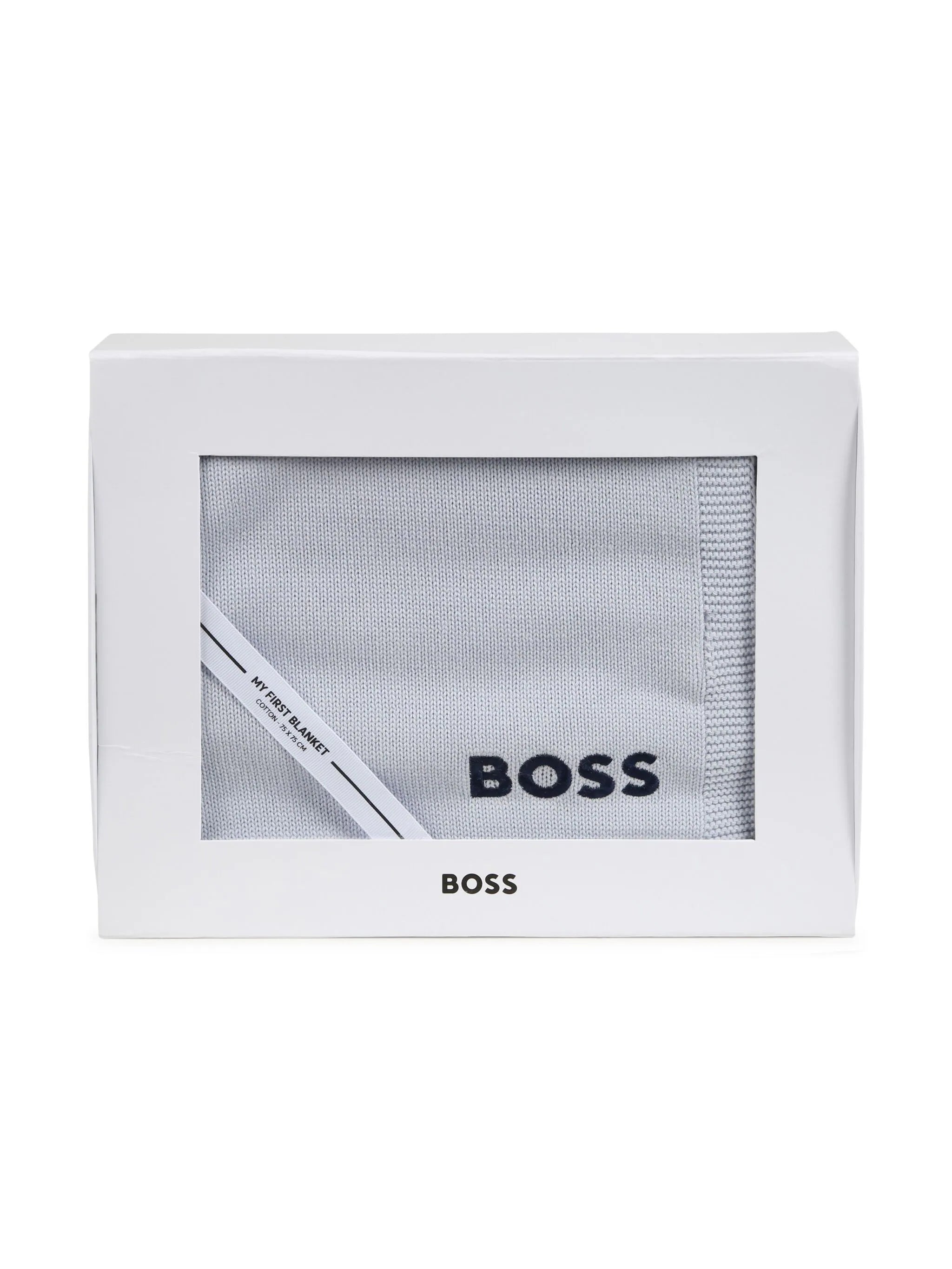 BOSS Kidswear logo-embroidered knitted blanket