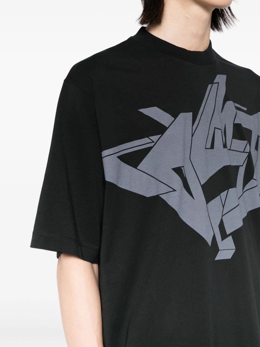 GRAFFITI OVER T-SHIRT BLACK DARK GREY