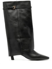 EVITA BLACK LEATHER BOOTS Height (cm) 4.5