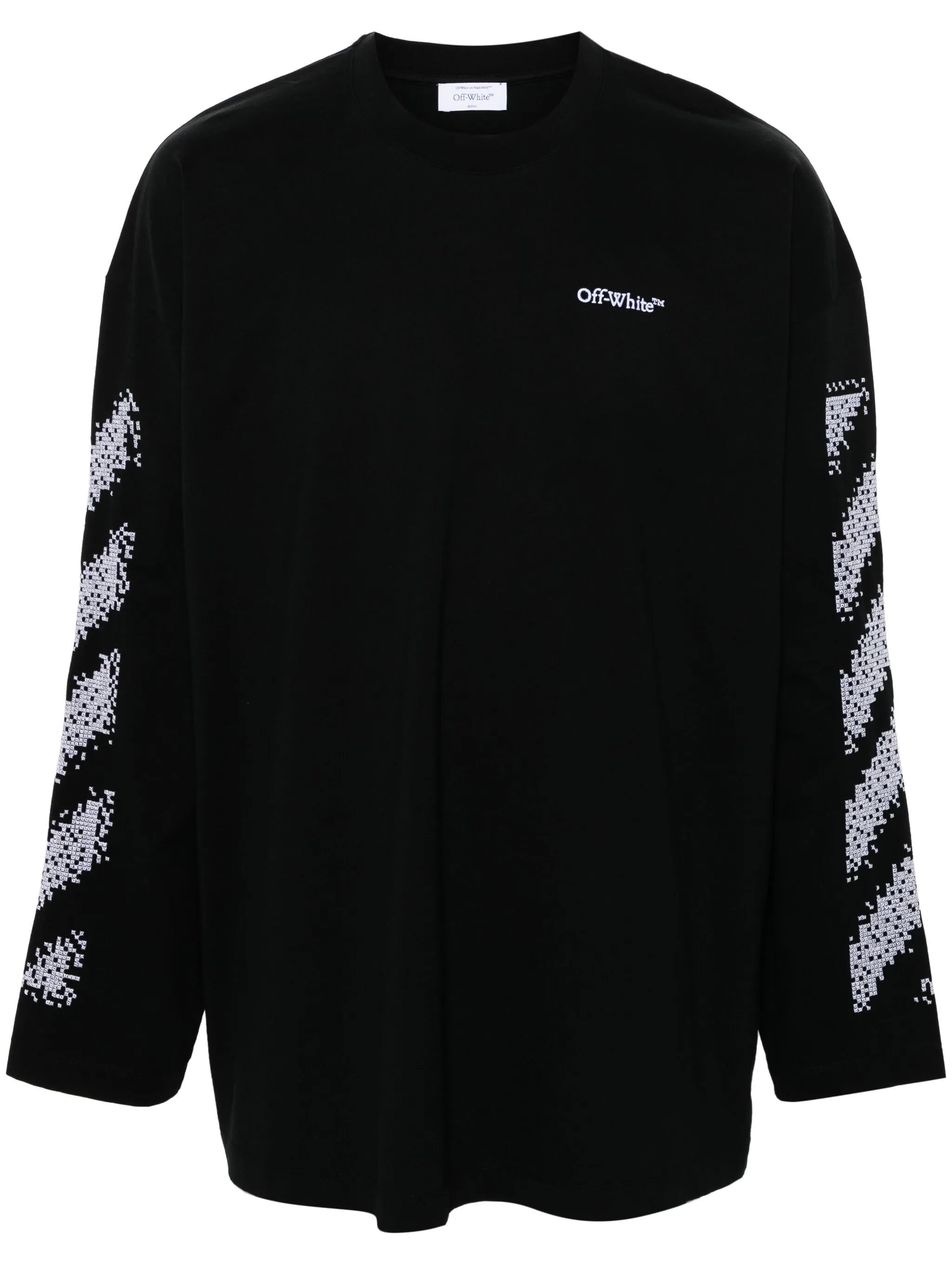 PIXEL DIAG WIDE L/S TEE BLACK - WHITE