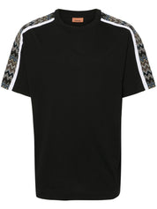 Cotton jersey T-shirt with zigzag inserts