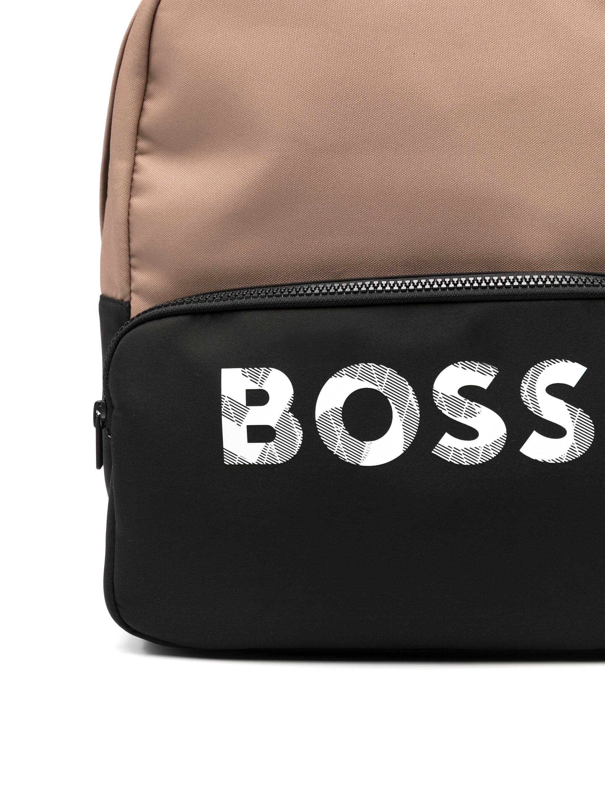 BOSS Kidswear logo-print canvas backpack