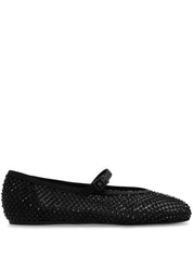 GILDA BALLET FLAT Pewter fishnet ballet flat with Crystals