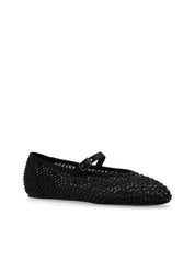 GILDA BALLET FLAT Pewter fishnet ballet flat with Crystals