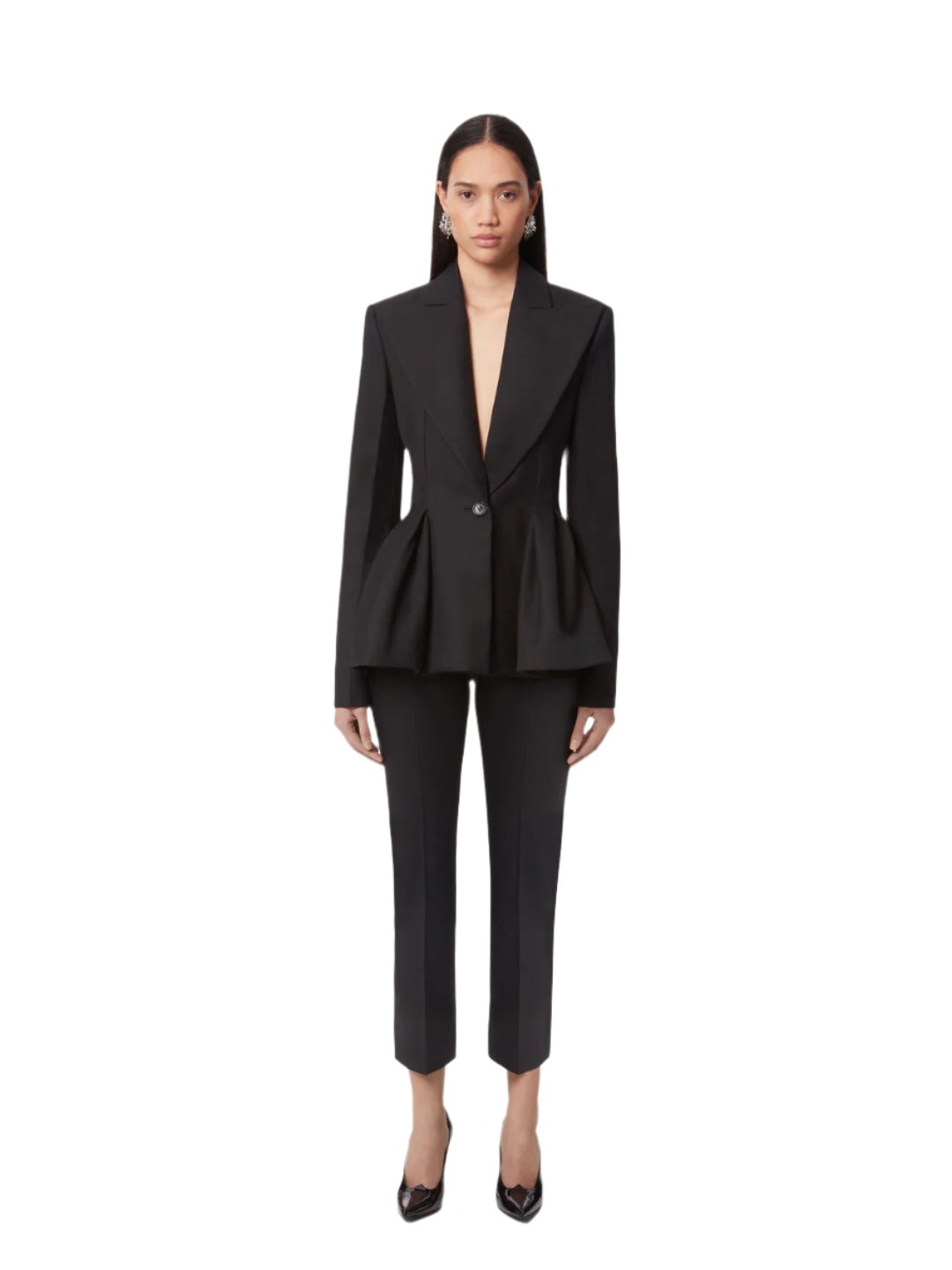 WOOL GABARDINE PEPLUM BLAZER