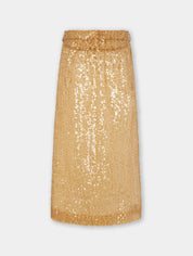 LONG SEQUIN-EMBROIDERED SKIRT