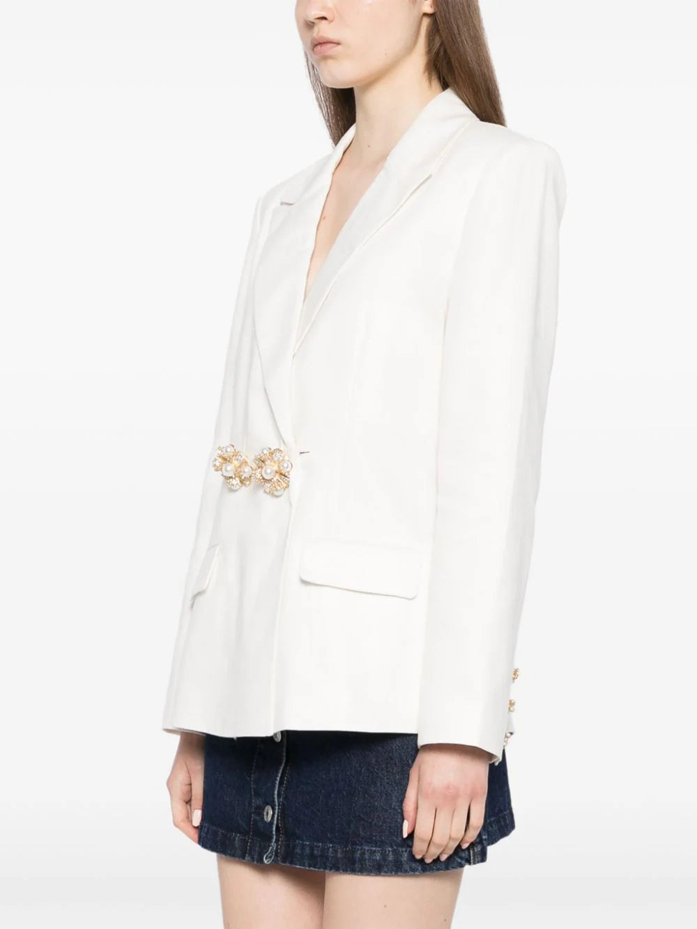 WHITE LINEN BLAZER