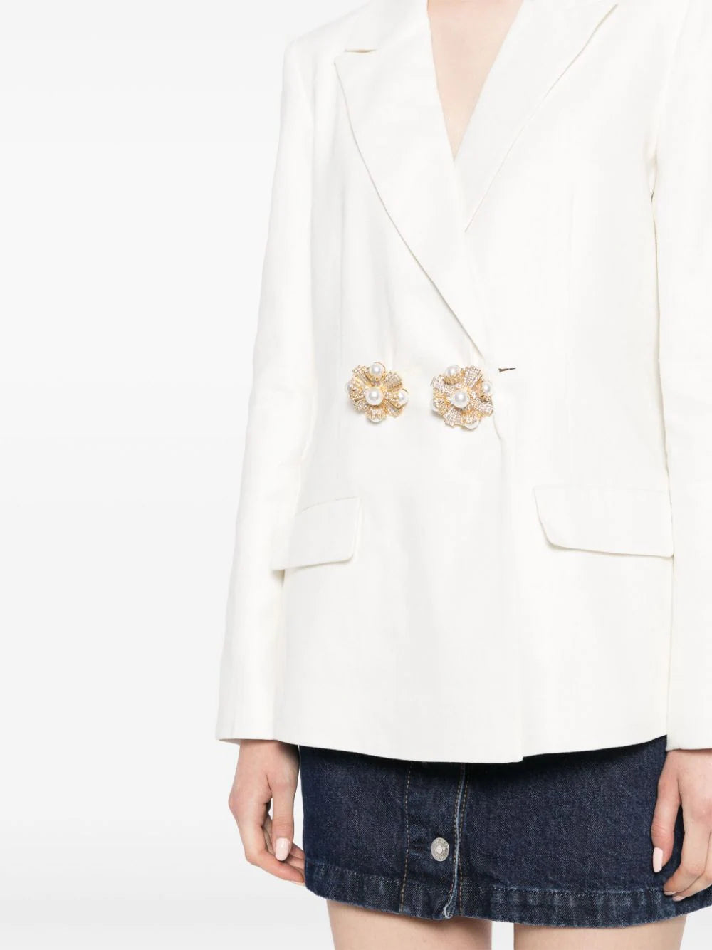 WHITE LINEN BLAZER