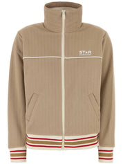 STAR W'S ZIPPED TRACK JACKET TECHNICAL POLY STRIPES CONTRAST PIPING PRINTED LOGO