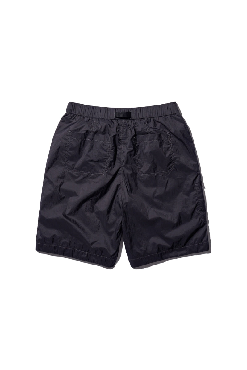 STITCHED CARGO NYLON SHORTS-CHARCOAL