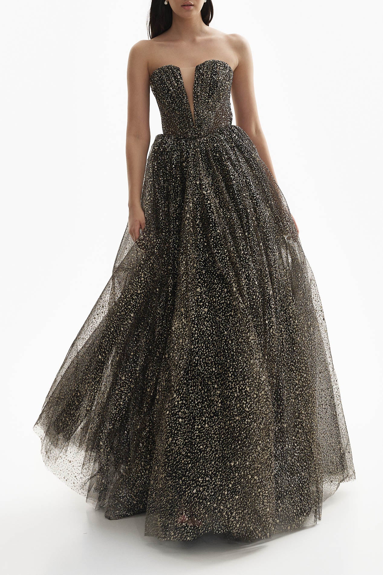 CASSIOPEIA GLITTER TULLE BODICE DRESS