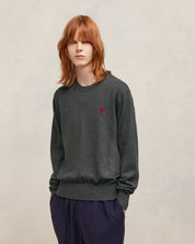 Red Ami de Coeur Crew Neck Sweater Sweater in classic merino wool.