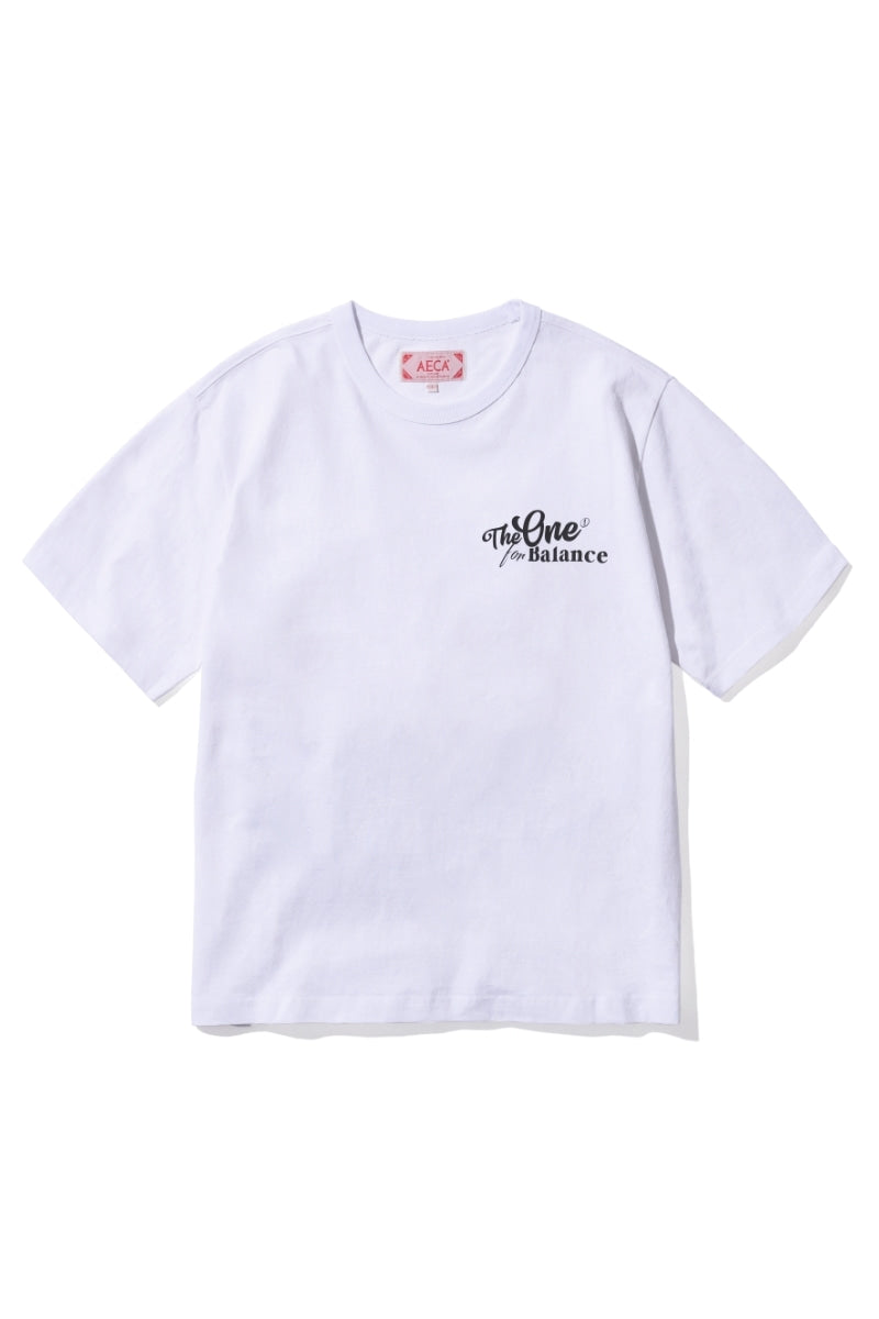 MUTUAL SIGN HALF SLEEVE TEE-WHITE