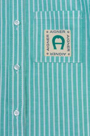 SHIRT POPLIN PRINT/WOVEN BADGE