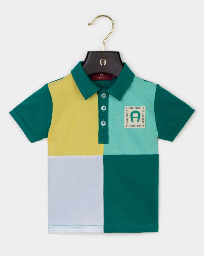 POLOSHIRT COMPACT JERSEY WOVEN BADGE