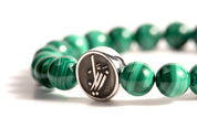 Malachite stone bracelet with silver