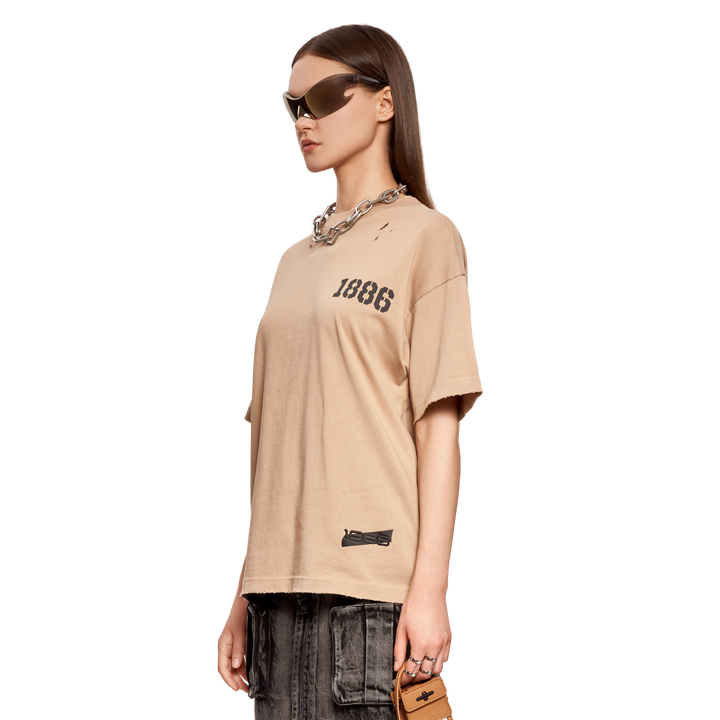 COUNTY JAIL LOGO T-SHIRT - BEIGE