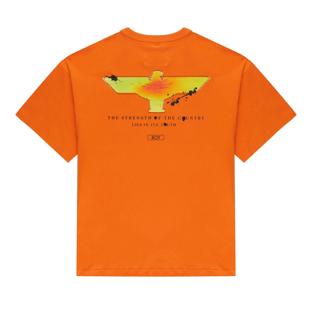 SPRAY PAINT EAGLE T-SHIRT - ORANGE