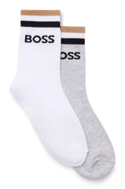 TWO-PACK OF KIDS' SOCKS WITH LOGO AND STRIPES