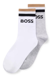 TWO-PACK OF KIDS' SOCKS WITH LOGO AND STRIPES